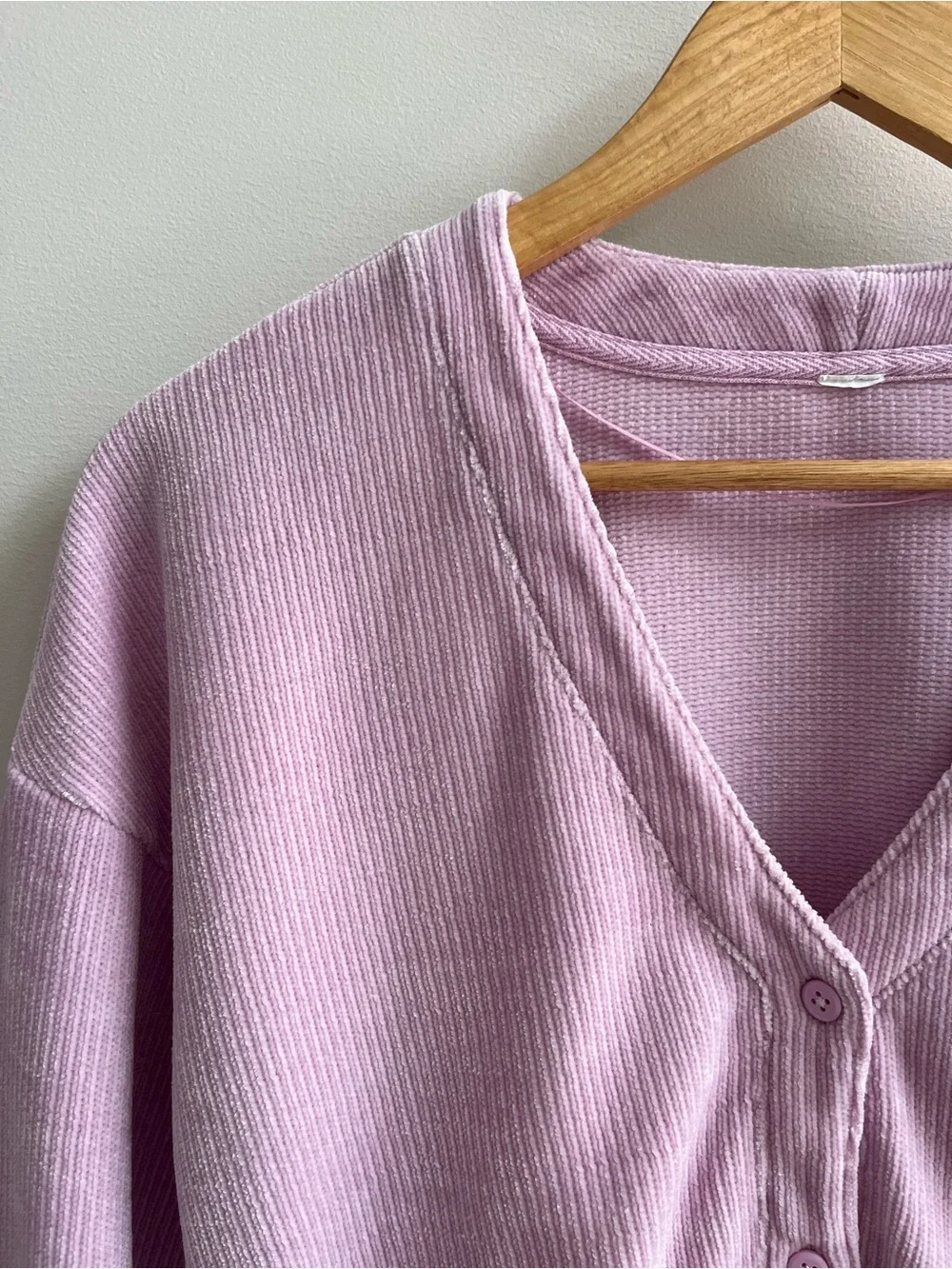 Alo Yoga Chenille Chalet Cropped Wide Sleeve Cardigan Sugarplum Pink S